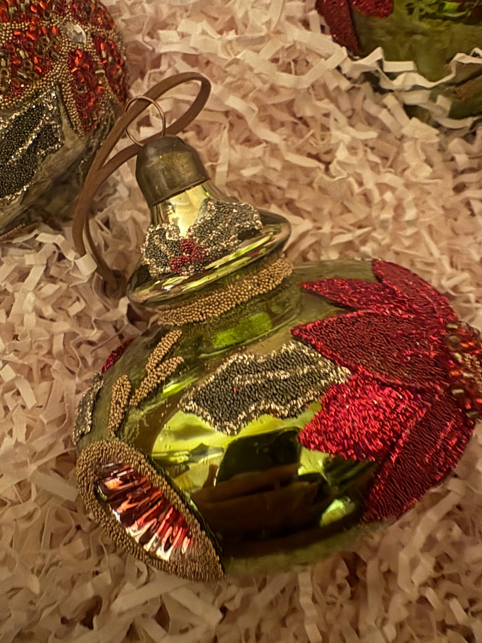 Celestial Poinsettia Heirloom Finial