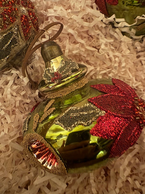 Celestial Poinsettia Heirloom Finial