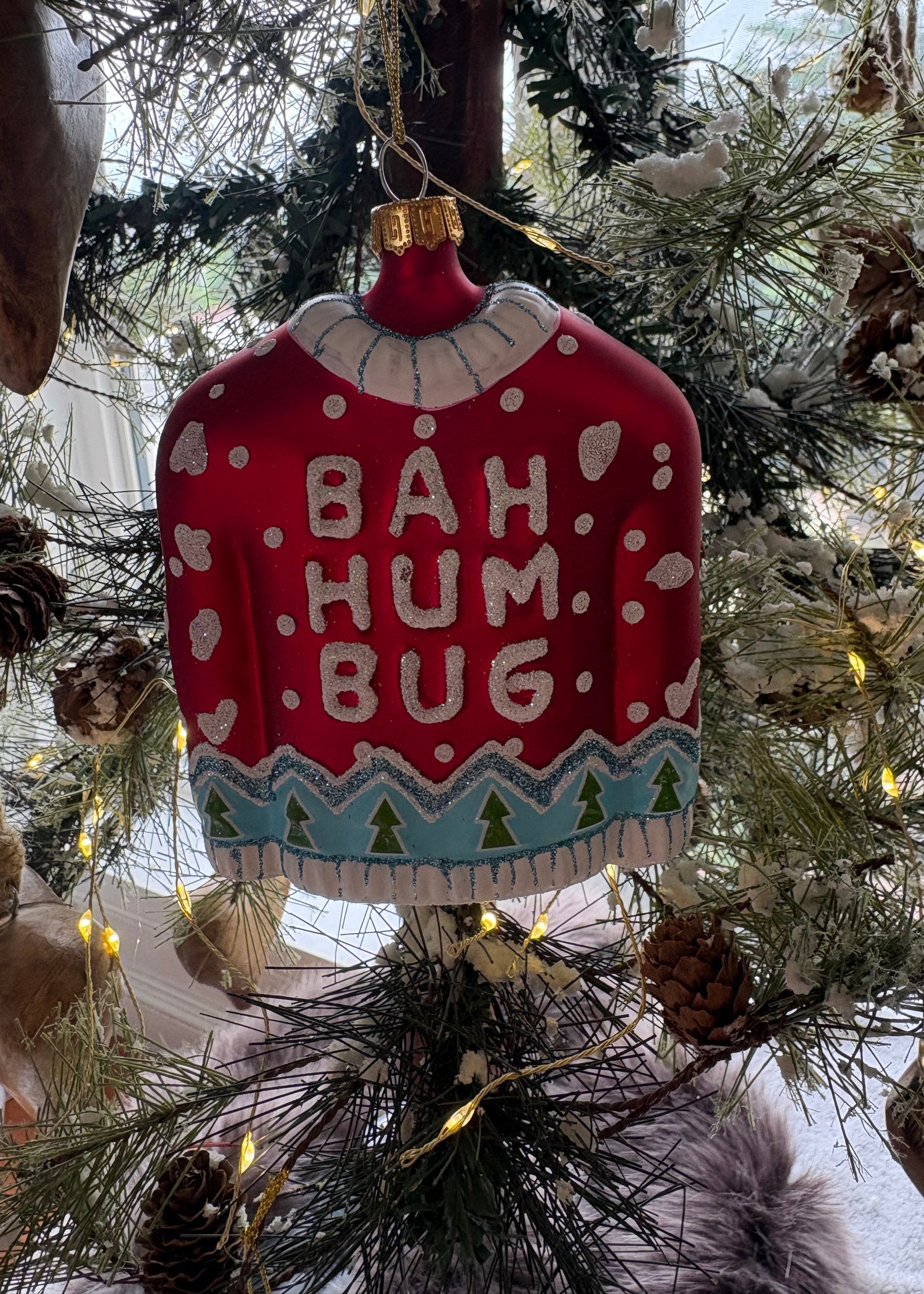 Bah Humbug Storybook Sweater Ornament