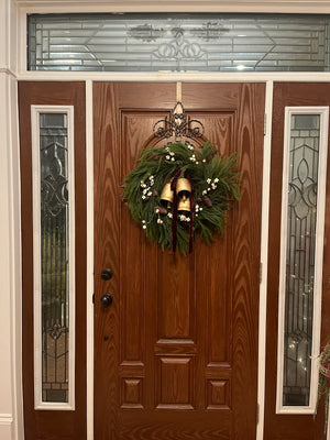 Norfolk Pine Wreath with Ivory Berries and Manor Bells