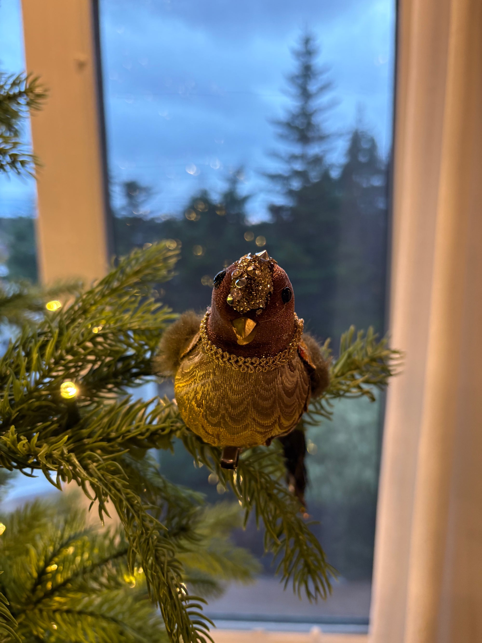 Gilded Songbird Clip Ornament