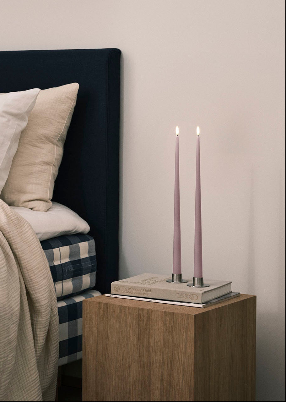 LED Ester & Erik Taper Candles - Soft Rose