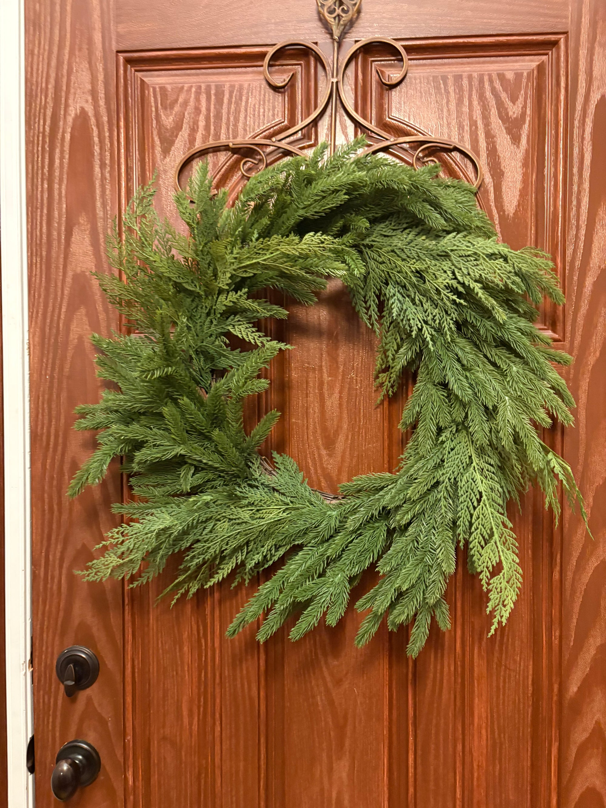 Whispering Spruce and Cedar Wreath 24"