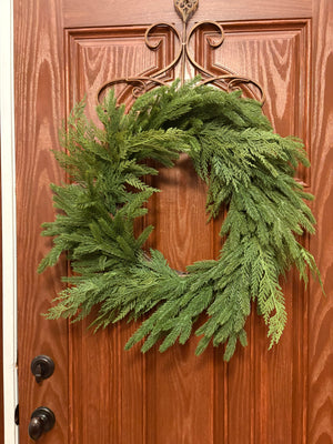 Whispering Spruce and Cedar Wreath 24"