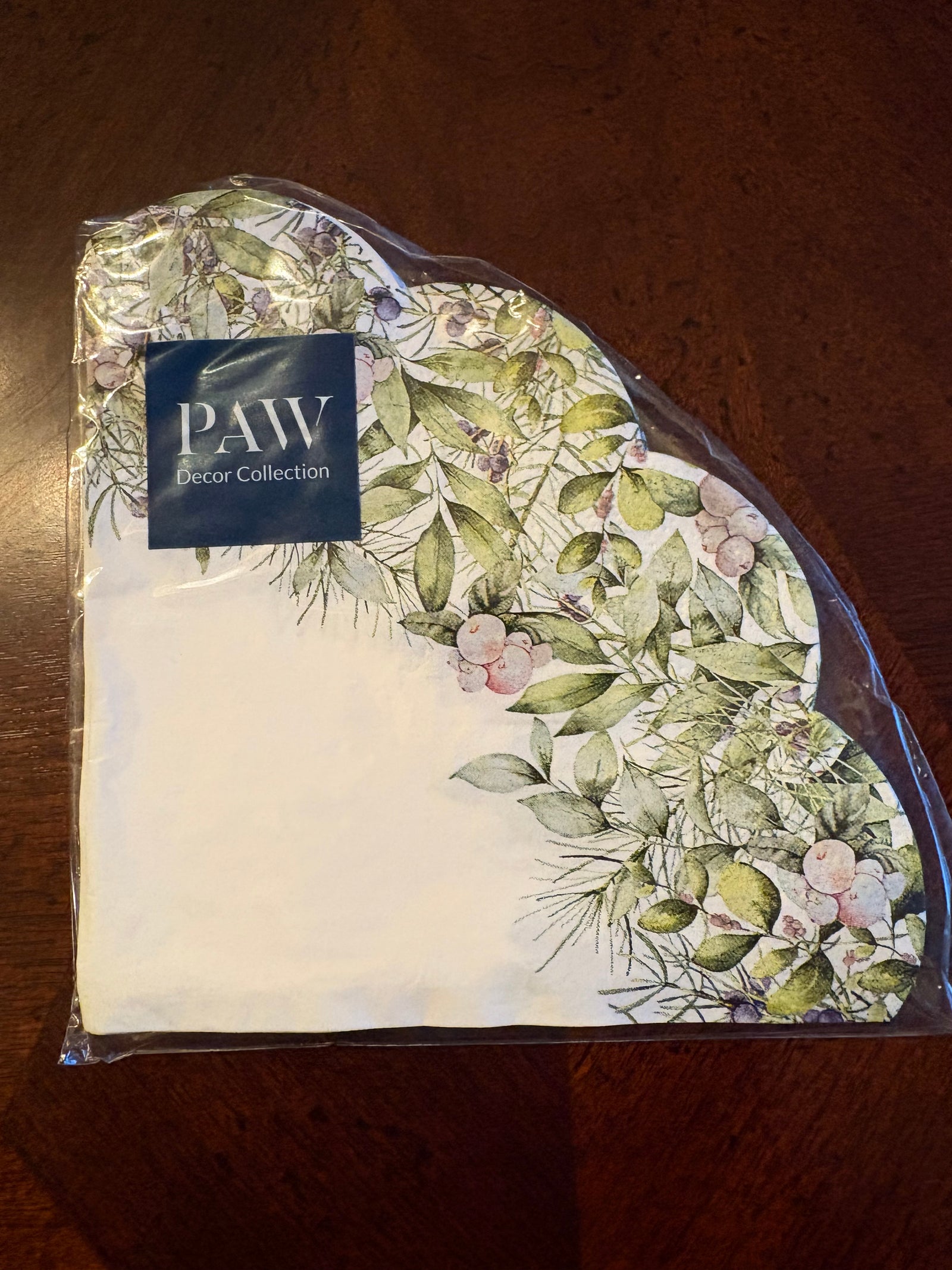 Festive Greenery Scalloped Napkins