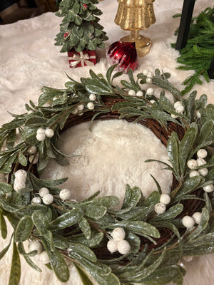 Snow-Kissed Mistletoe Wreath