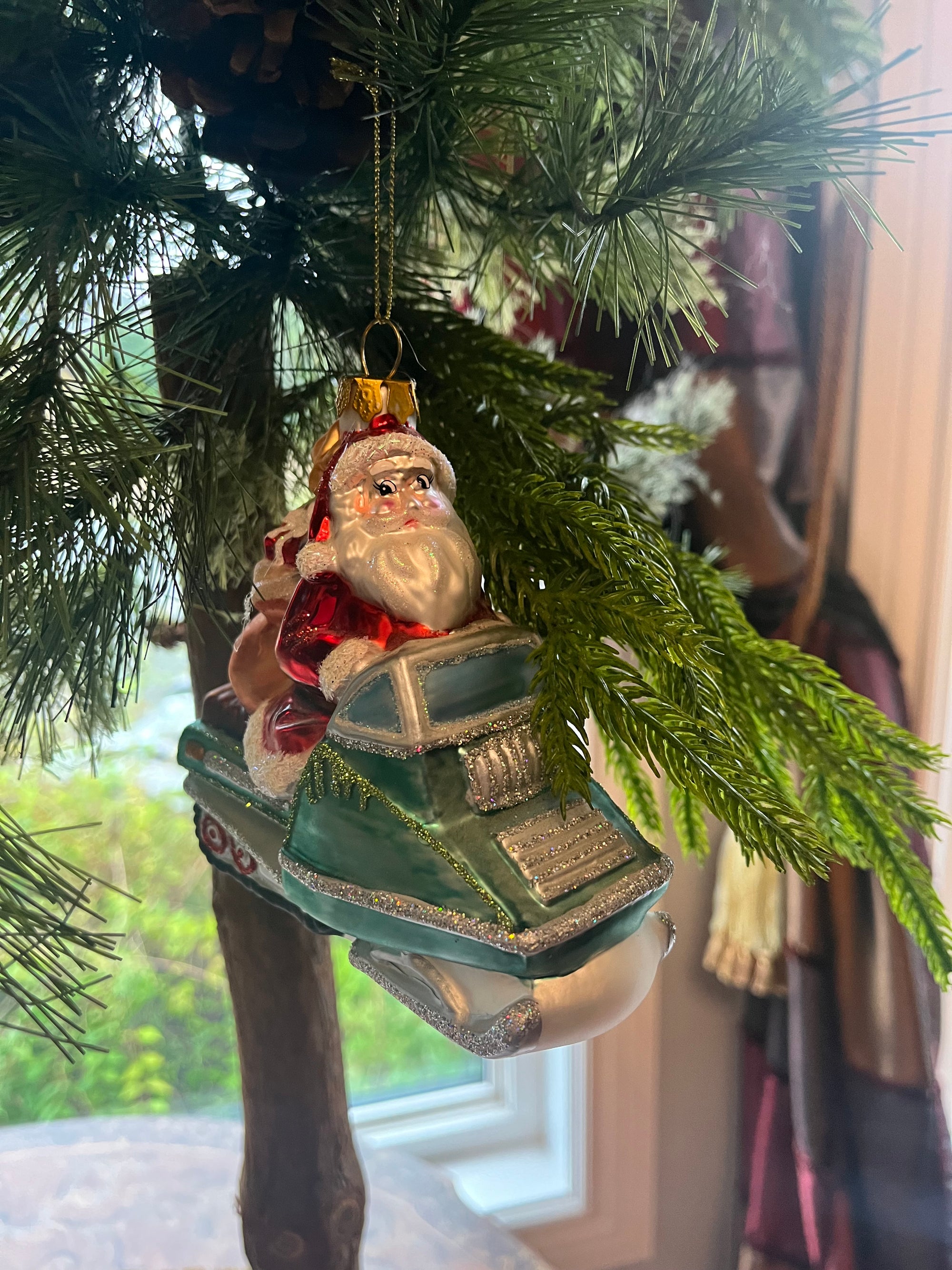 Santa on Ski-Doo Ornament