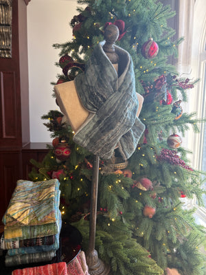 Blue Juniper Silk Muffler Scarf