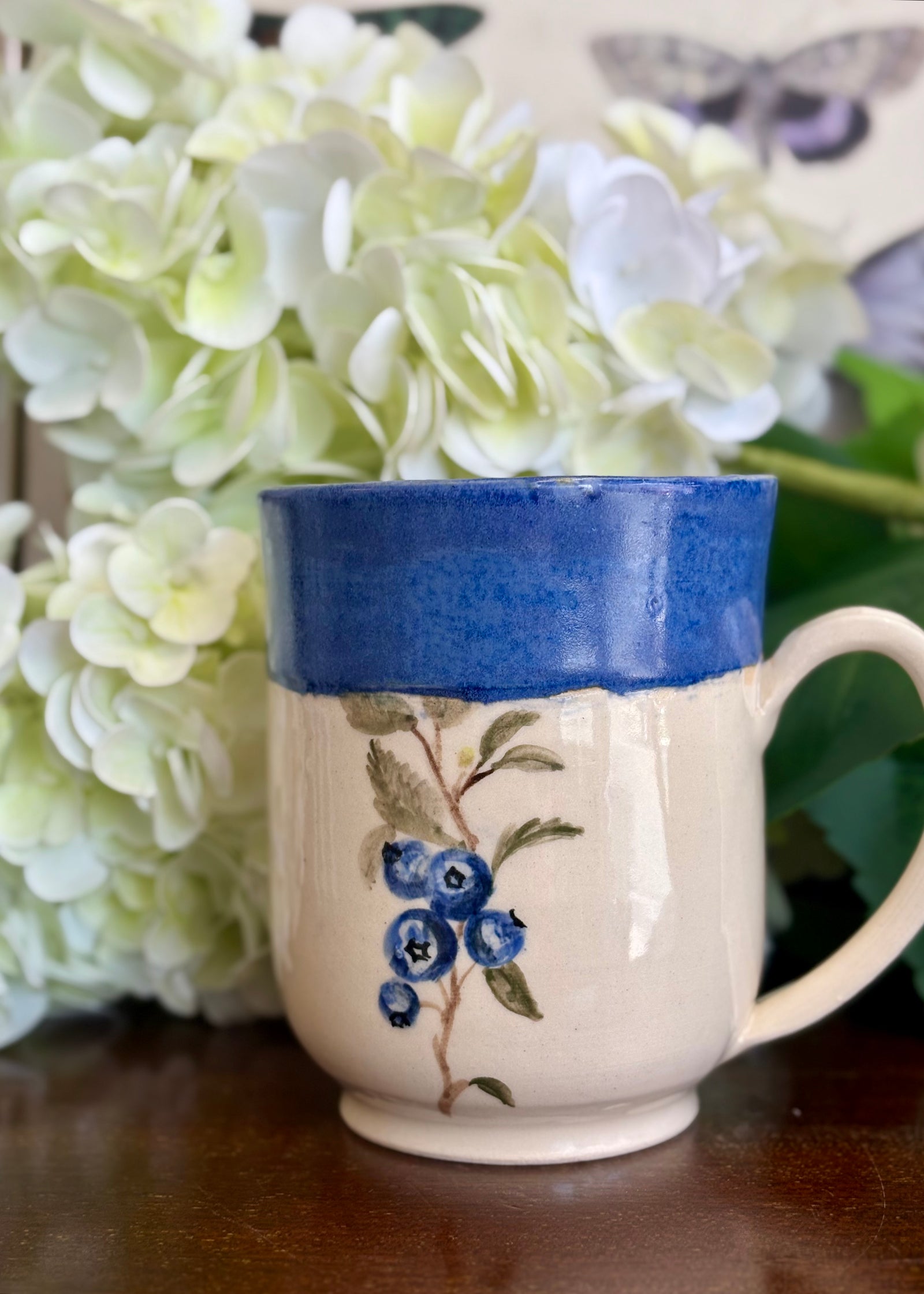 'Beautiful-in-Blue' Newfoundland Blueberry Pottery Mug