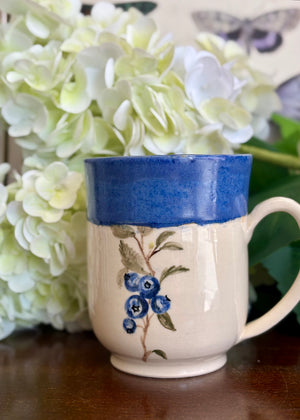 'Beautiful-in-Blue' Newfoundland Blueberry Pottery Mug