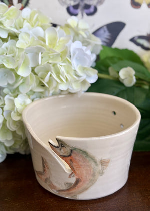 Salmon Up Stream Knitting Bowl