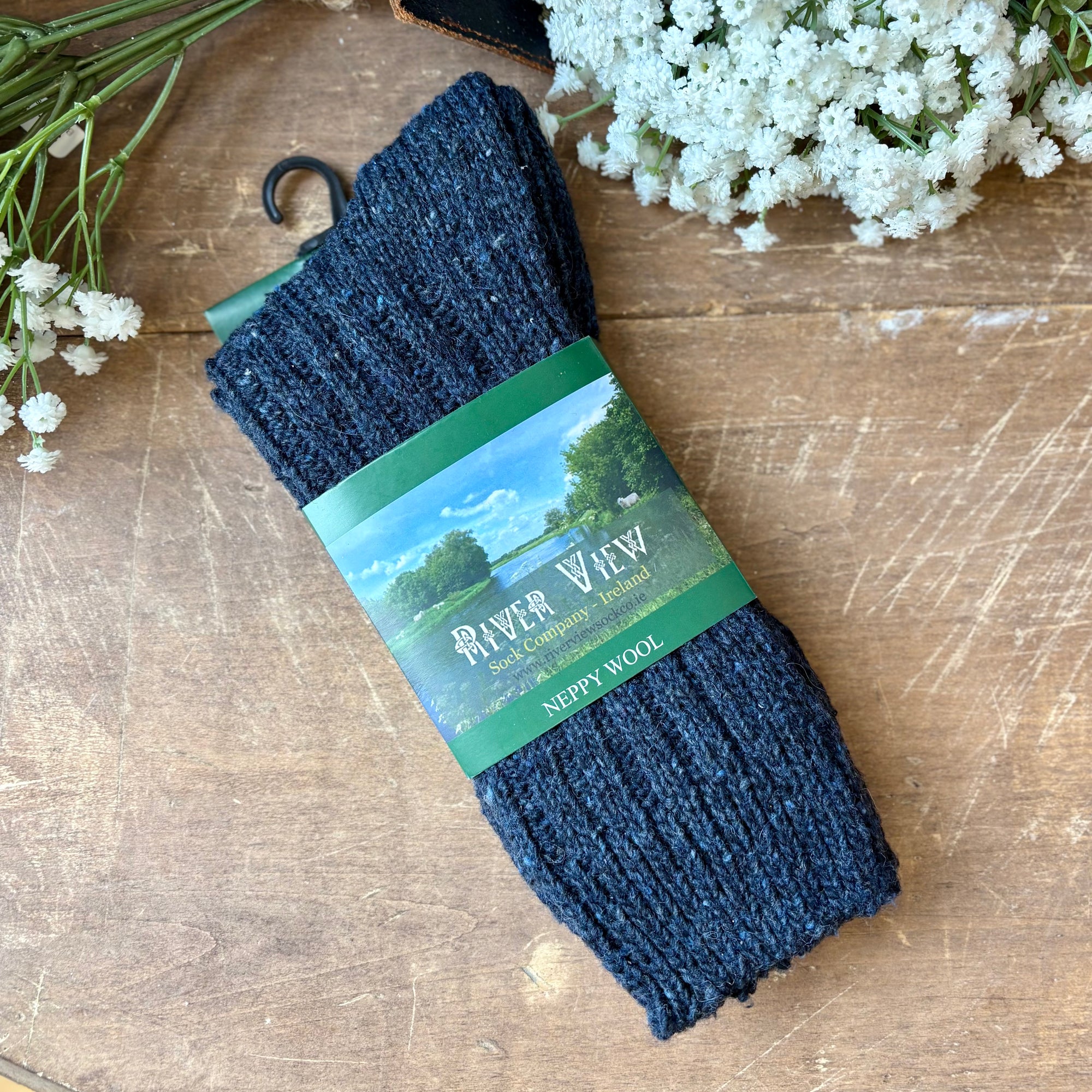 Mens Neppy Wool Socks - Blue