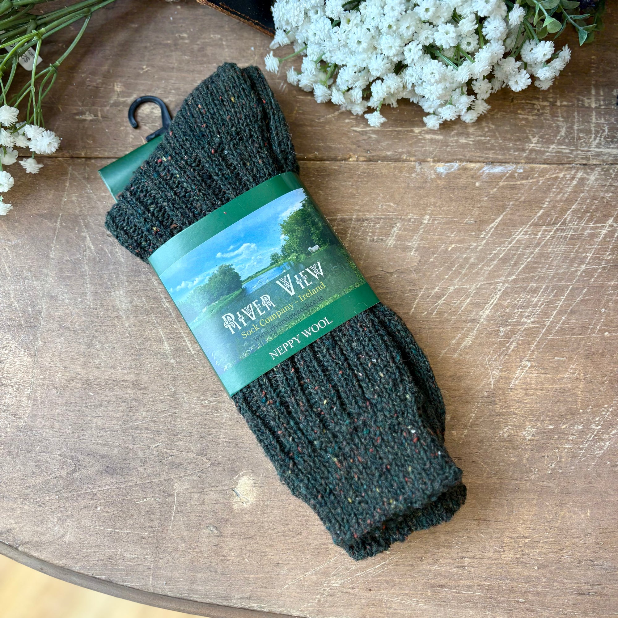 Mens Neppy Wool Socks - Green