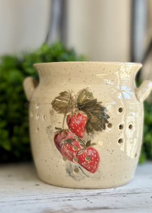 Summer Strawberry Berry Pitcher - Handcrafted Pottery