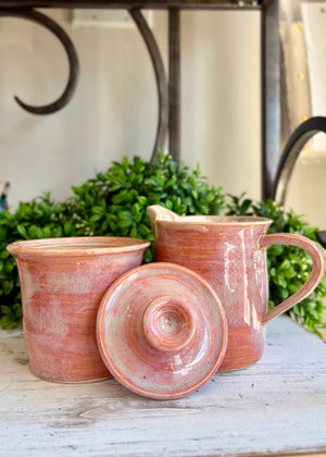 Delicate Pink - Handcrafted Pottery Cream & Sugar Set