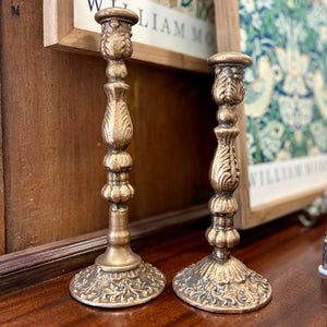 Antique Gold Taper Candle Holders