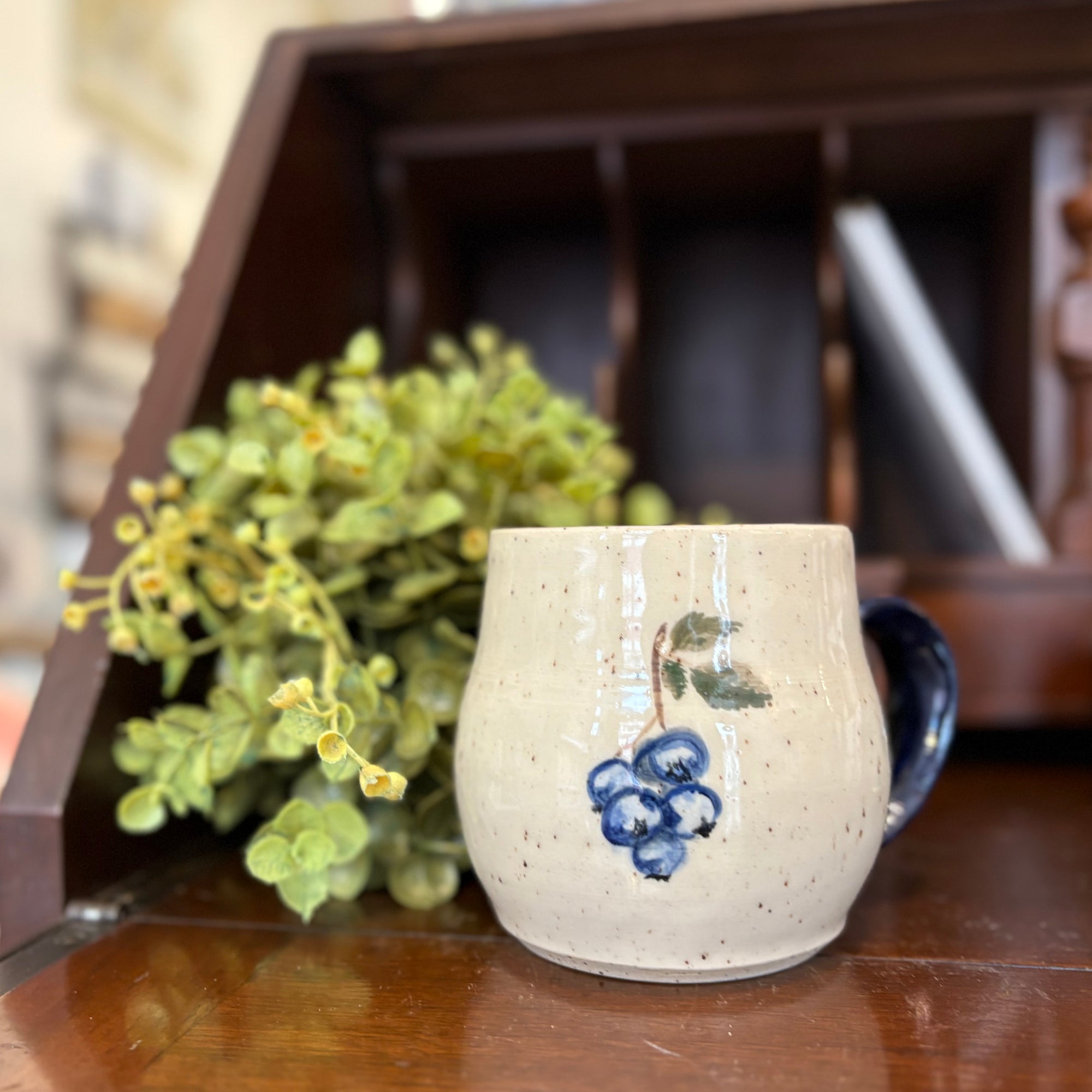 'Beautiful-in-Blue' Newfoundland Blueberry Pottery Mug