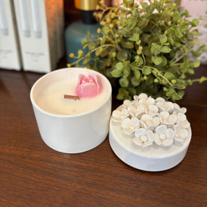 Ivory Elegance Woodwick Candle - Lemon Raspberry Chiffon
