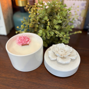 Ivory Elegance Woodwick Candle - Lemon Raspberry Chiffon
