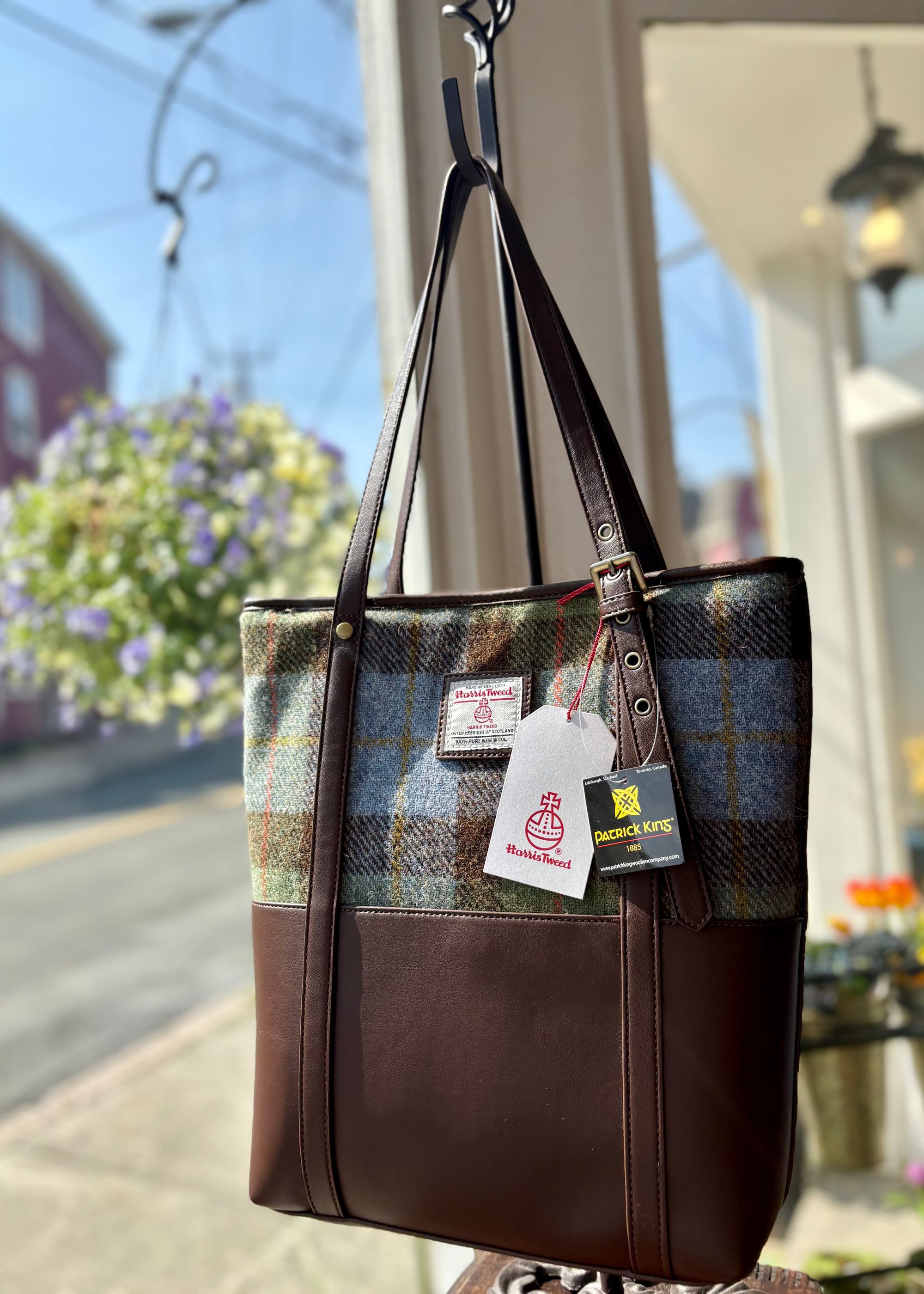 Dark Brown Harris Tweed Large Tote