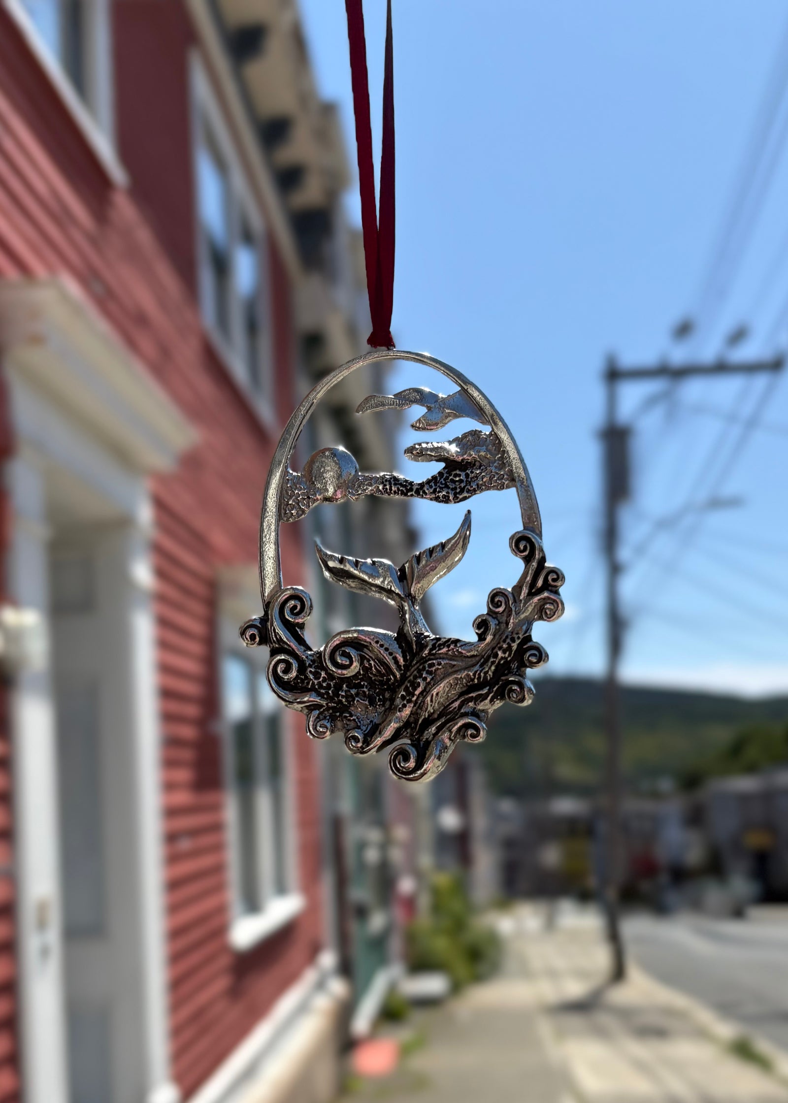 Whale Tail Splash Ornament