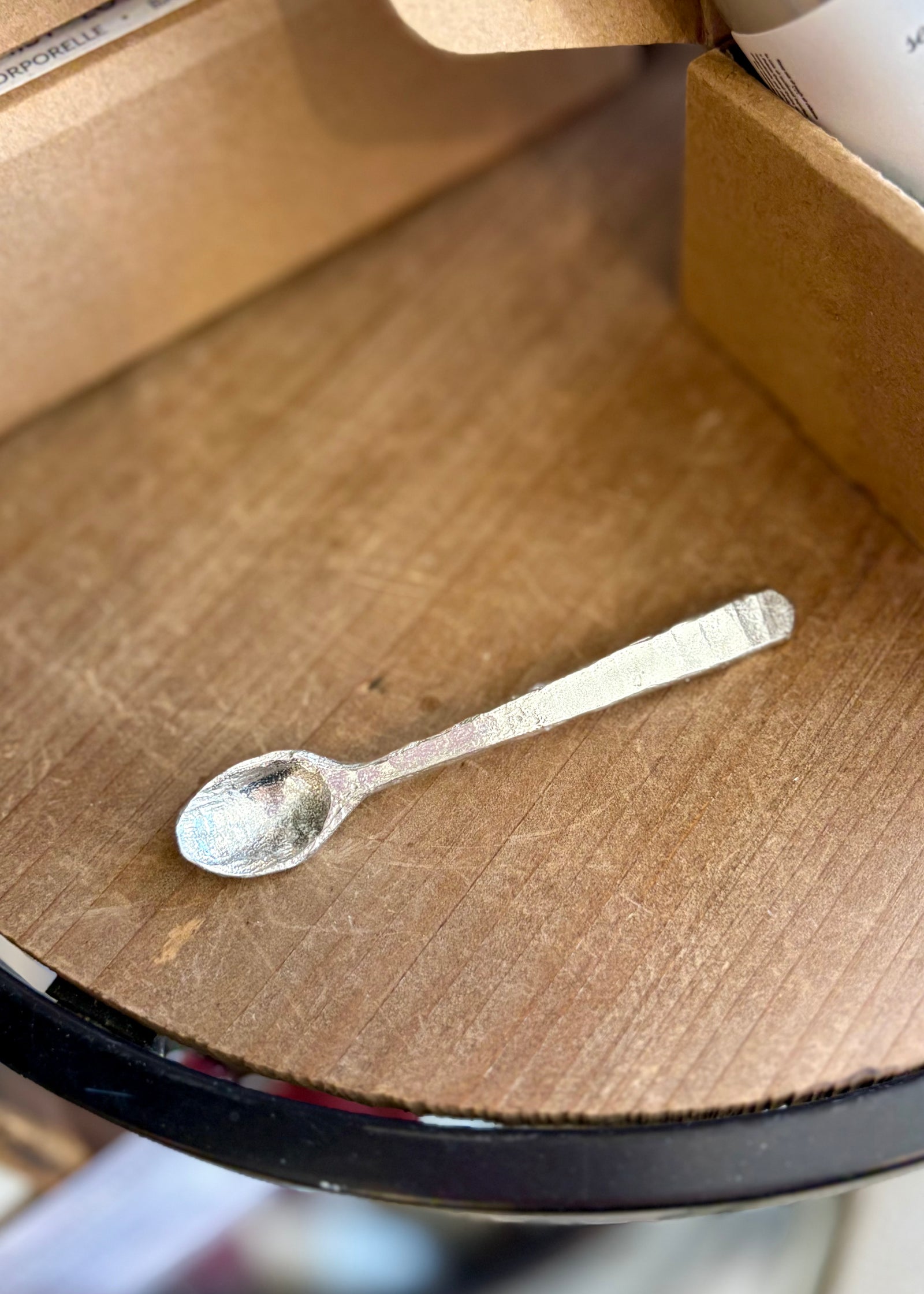 Hand Carved Pewter Spoon