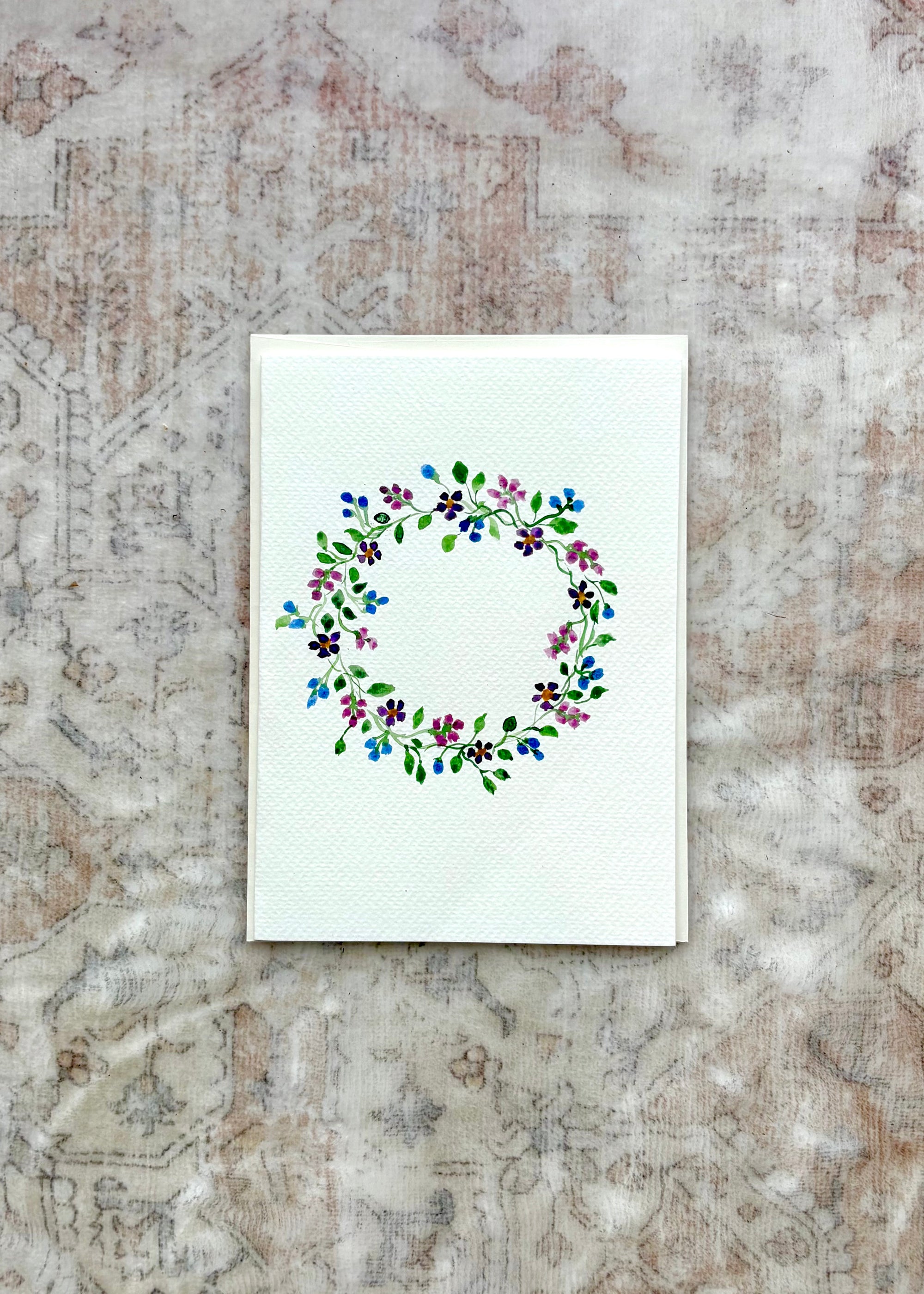 Hand-Painted Watercolour Card - Enchanting Violets