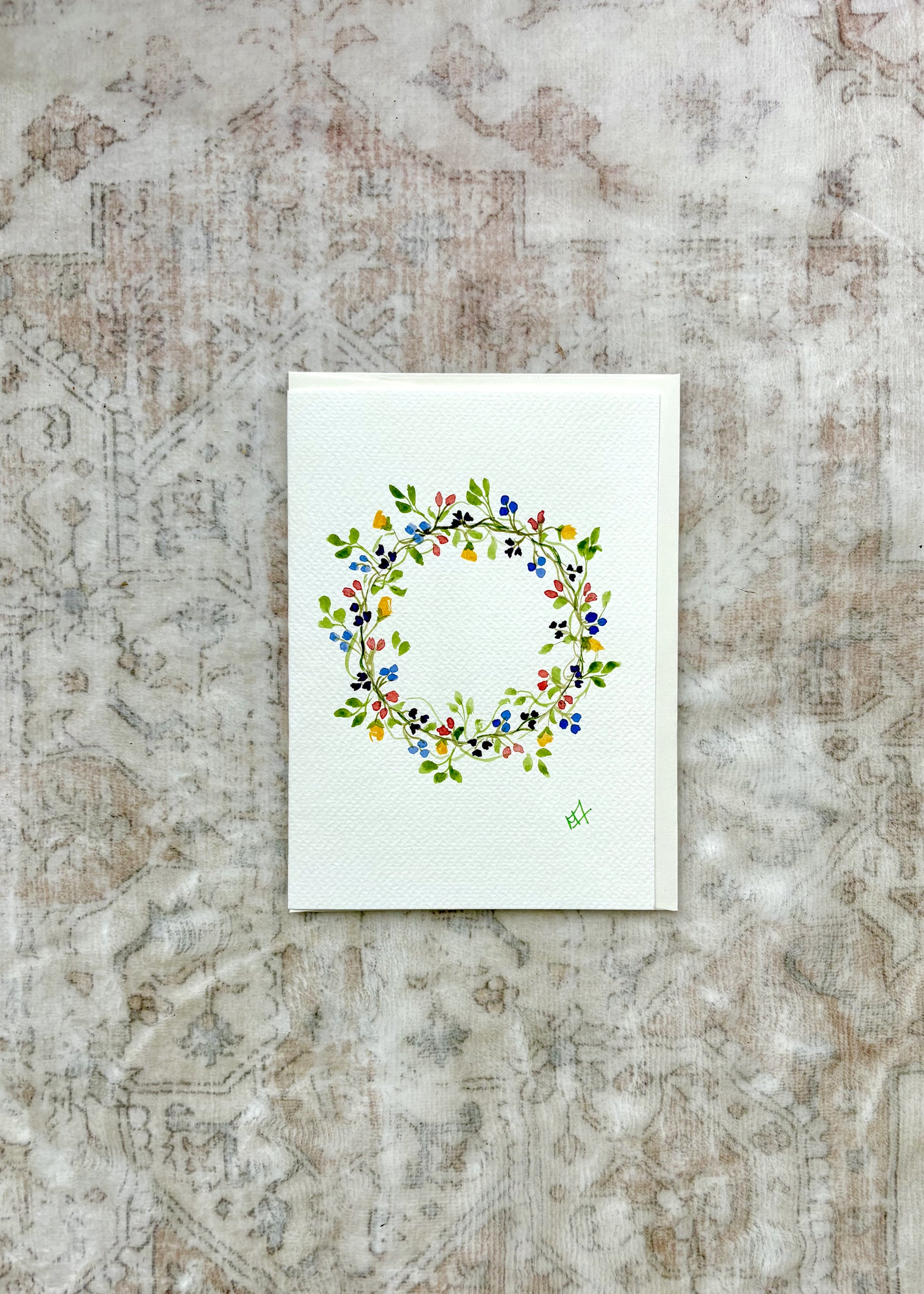 Hand-Painted Watercolour Card - Vibrant Vines