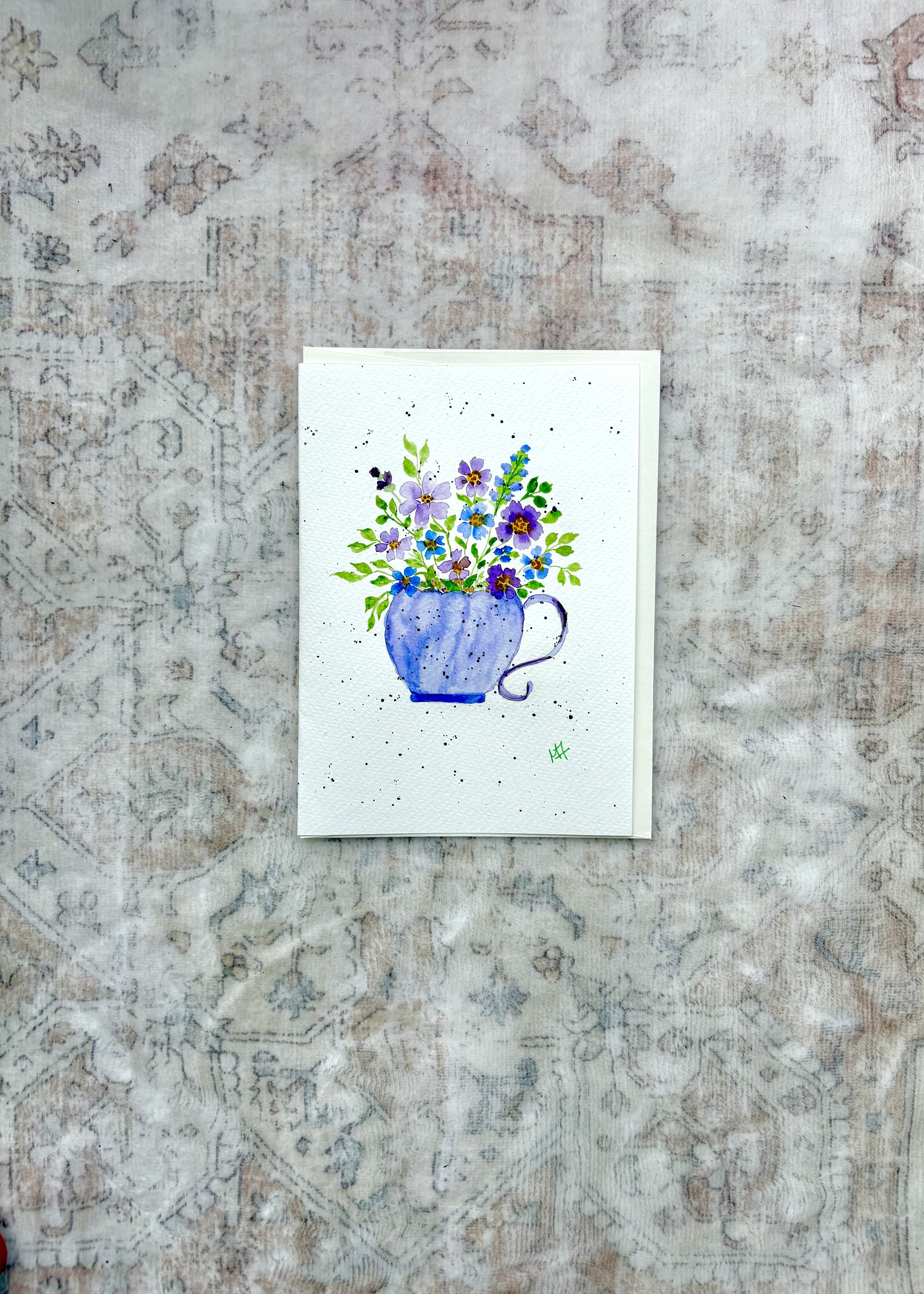 Hand-Painted Watercolour Card - Wildflowers