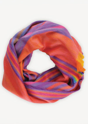 Ultra Soft Alpaca Scarf - Sunset Multi Stripe