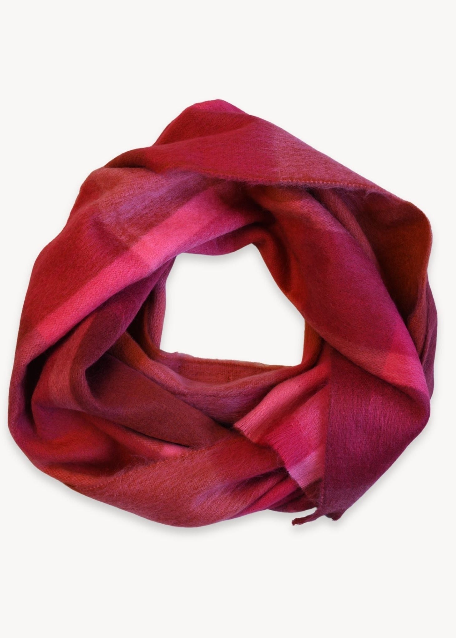 Ultra Soft Alpaca Scarf - Sangria Plaid