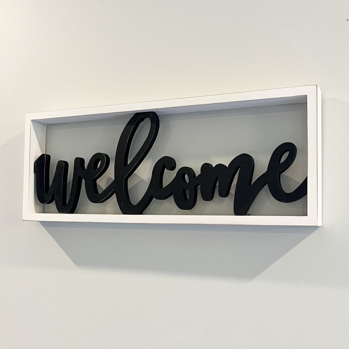 Welcome Boxed Lettered Sign
