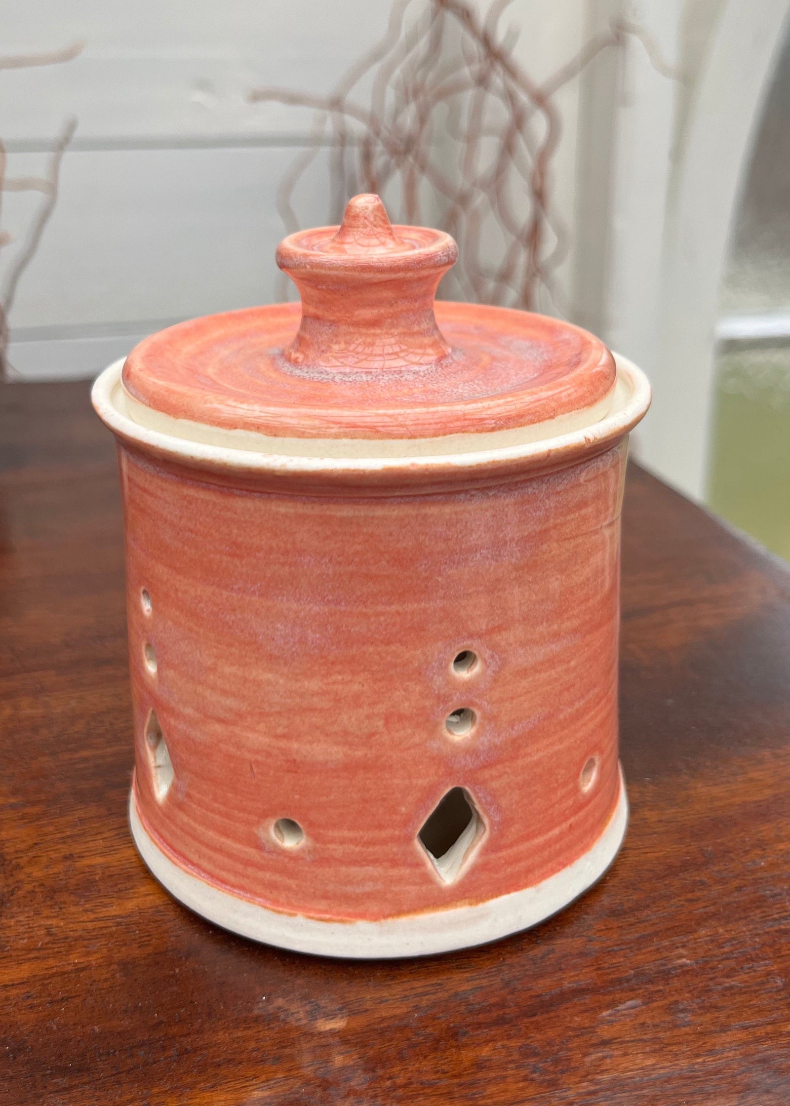 Pink Diamond Porcelain Garlic Keeper