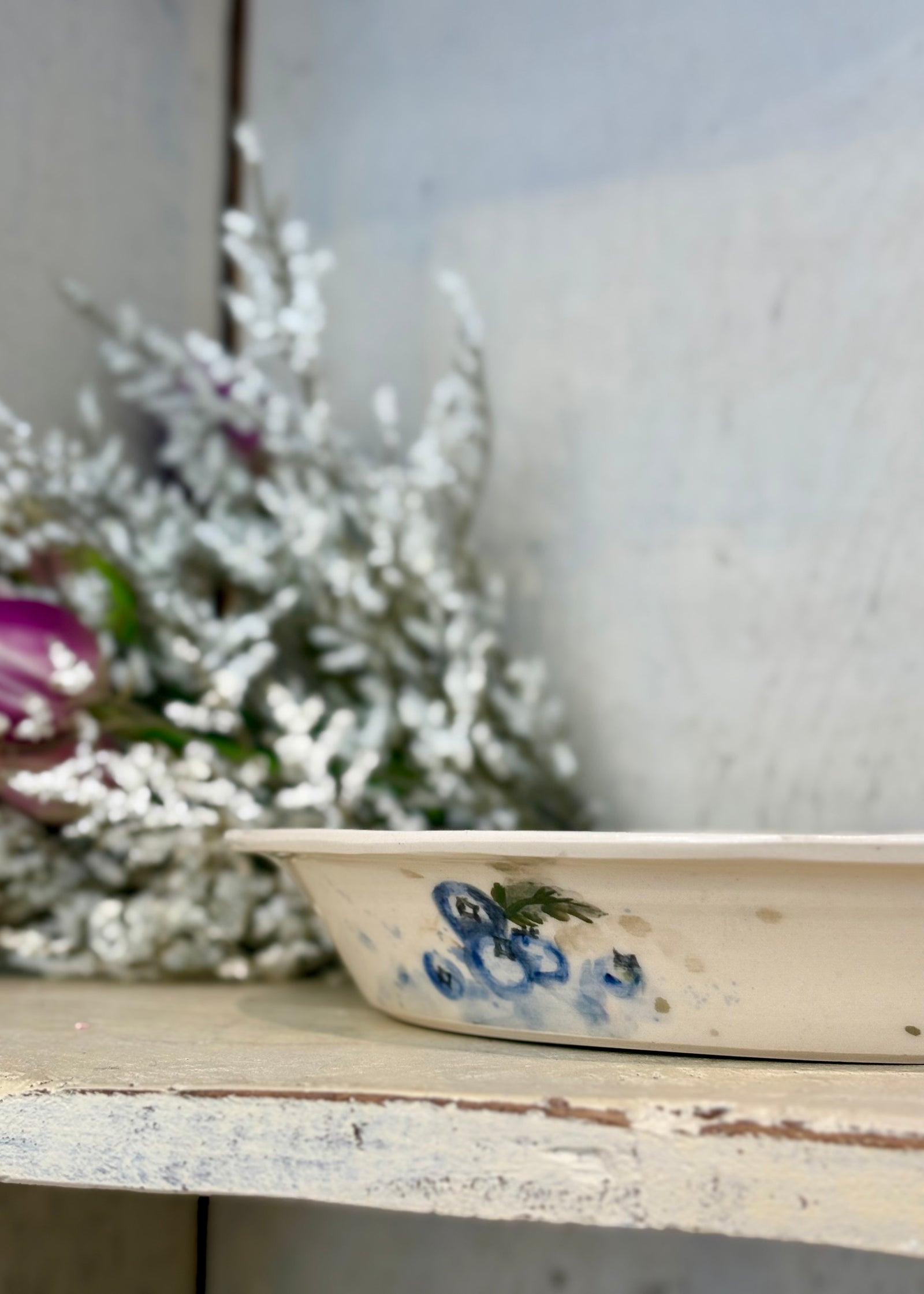 Blueberry Bush - Handcrafted Pottery Serving Plate