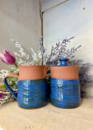 Seaside Retreat - Cream & Sugar Set - Handmade Pottery