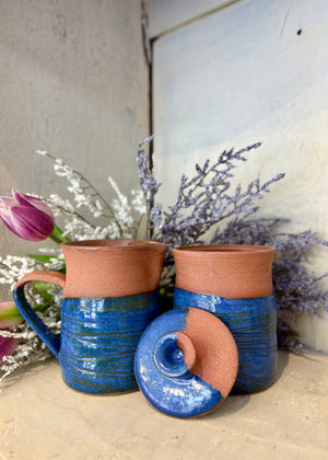 Seaside Retreat - Cream & Sugar Set - Handmade Pottery