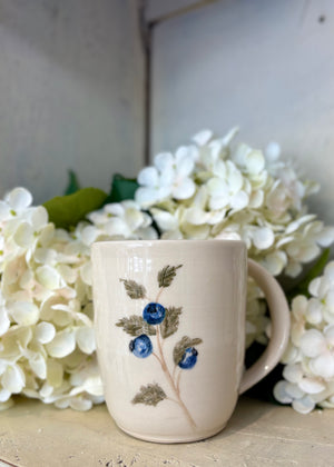 Mornings on Blueberry Hill Collection - Handcrafted Pottery Mugs