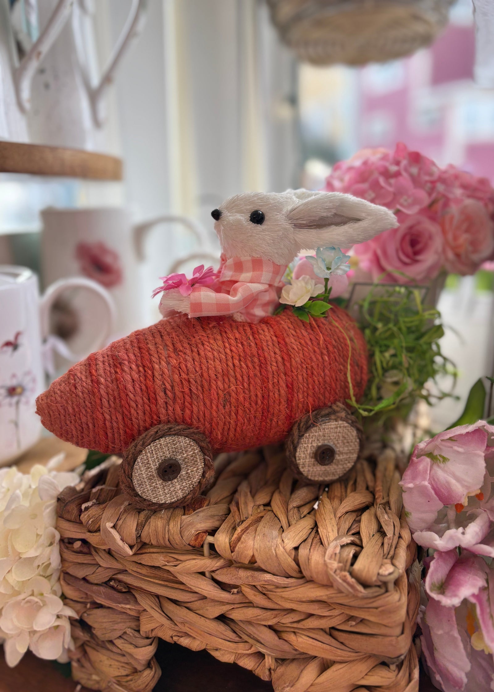 Bunny in Carrot Car - 12"