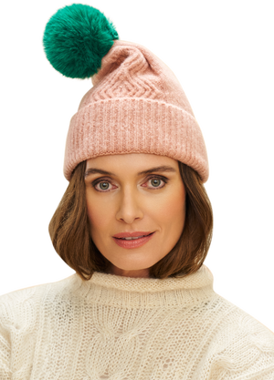 Ingrid Bobble Hat - Petal
