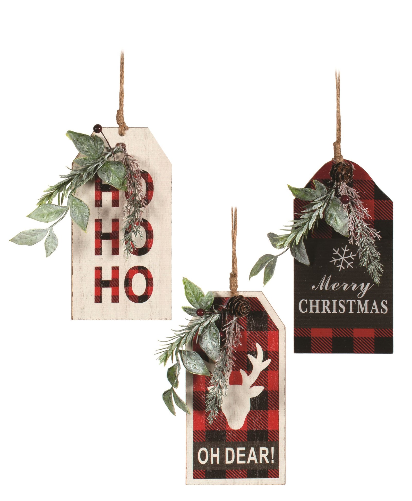 Red & Black Tag Ornaments