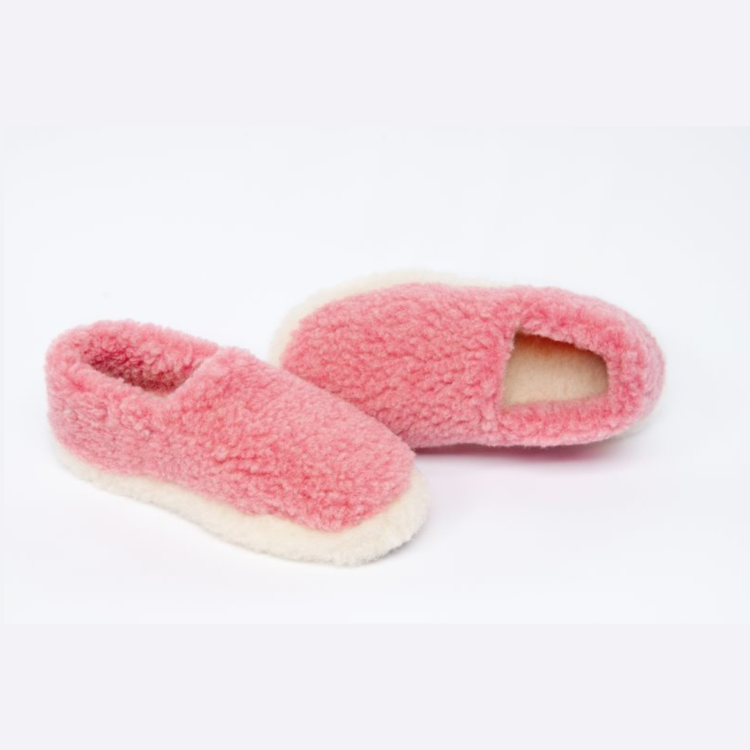Pink Wool Sheep by the Sea Slippers - Main Image