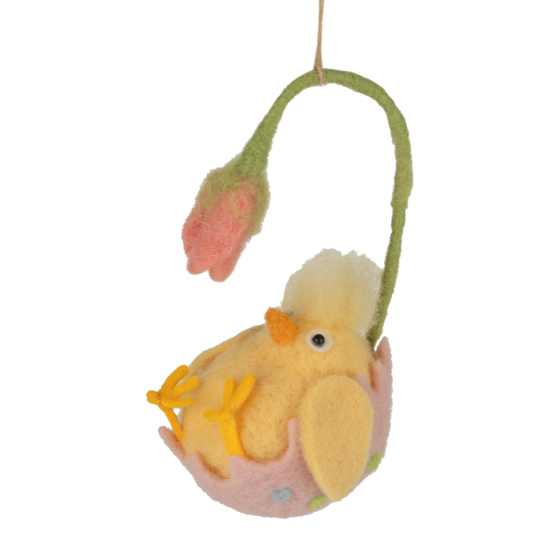 Felt Chick in Flower Cup