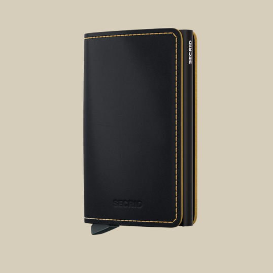 Secrid Slimwallet - Matte Black & Ochre