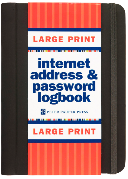 Large Print Internet Log Book - Black