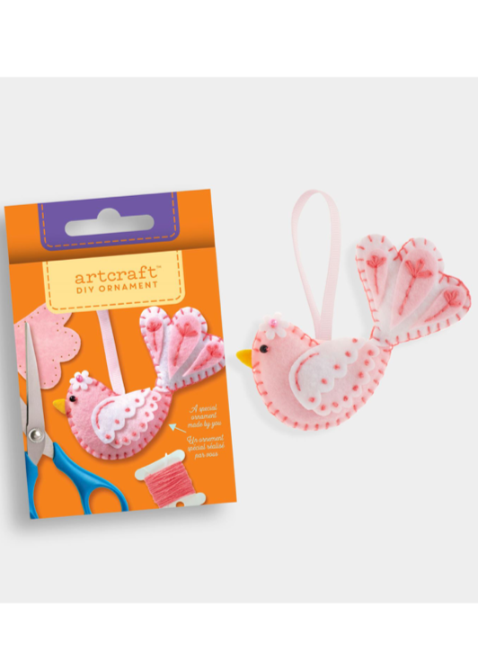 DIY Ornament Felt Kit - Pink Bird