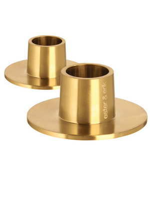 Matte Gold Taper Candle Holders
