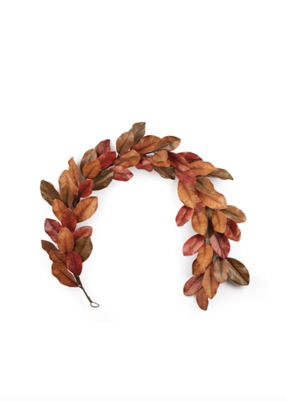 Red Magnolia Leaf Garland