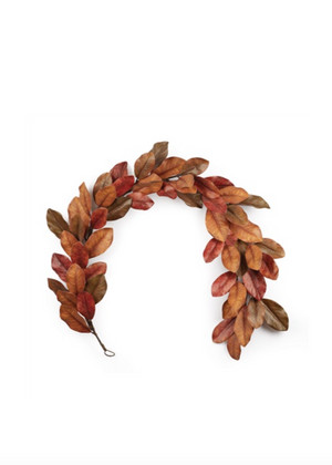 Red Magnolia Leaf Garland
