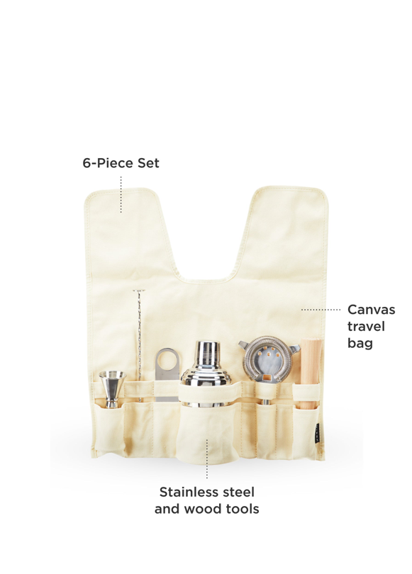 6-Piece Travel Barware Set