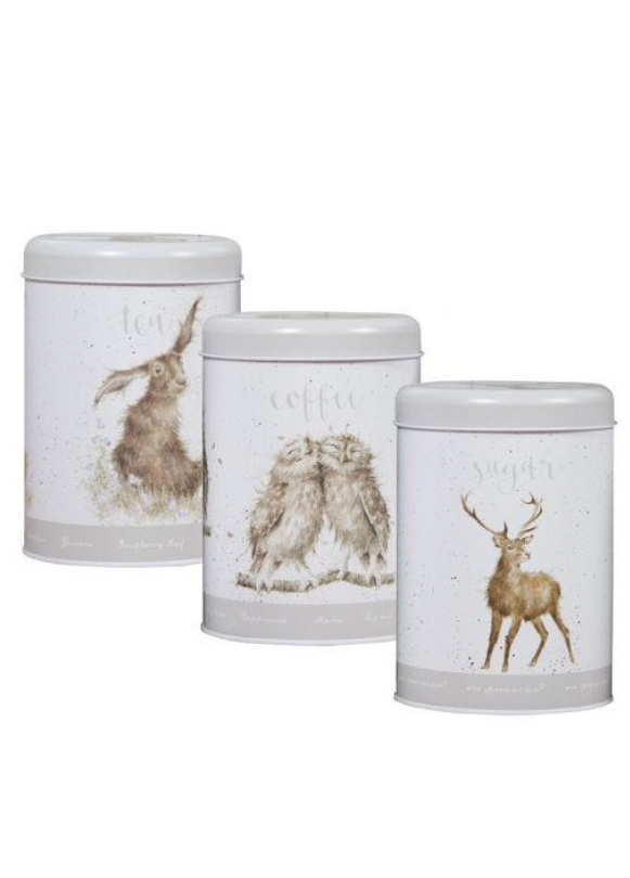Wrendale Canisters Grey - Tea, Coffee & Sugar Set
